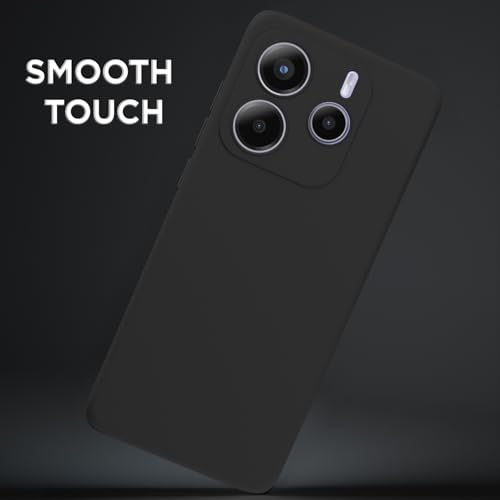Image of Outlouders Back Cover for Redmi Note 14 5G | Camera Protection | Durable Soft Matte Silicone Bumper Case (Black)