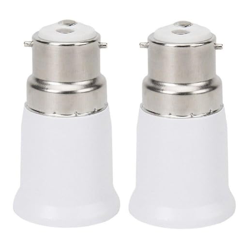 2Pack B22 to E27 Socket Converter, Socket Adapter,B22 To E27 ES Edison Screw Light Bulb Lamp Base Socket Converter,Screw to Bayonet Bulb Socket Adaptor Convertor,for LED Bulbs and Incandescent Bulbs
