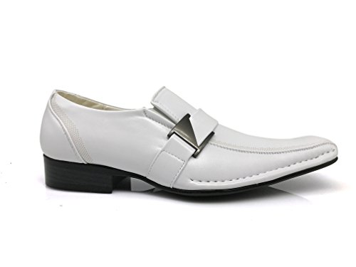Enzo Romeo Stone Men's Dress Loafers Elastic Slip on with Buckle Fashion Shoes Runs Half Size Big2