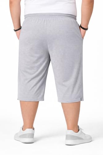 Image of Men's Plus Size Capri Pants | 3 /4 Cotton Shorts for Men | Comfortable Loose Fit | Big Size | Casual Summer Wear