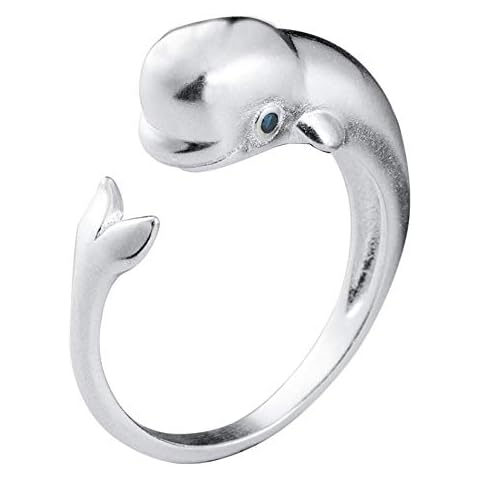 Helen de Lete Beluga White Whale S925 Sterling Silver Adjustable Ring Cover