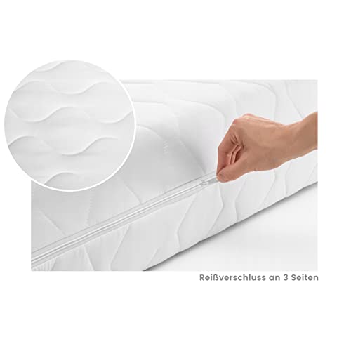 Matratzenbezug ersatz schoner bezug gesteppt reißverschluss waschbar KingBEZUG (100x200x16 cm) – Ansicht 3