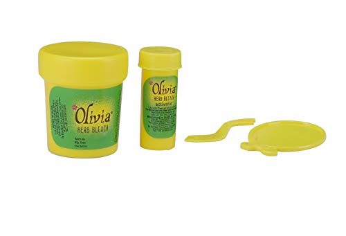 Olivia Herb Bleach for Sensitive Skin 30g x 2 | With Haldi, Chandan, Aloe Vera & Lemon | Removes Tan & Fades Facial Hair | Enhances Skin Tone | Soothes & Hydrates | For Men & Women | Pack of 2