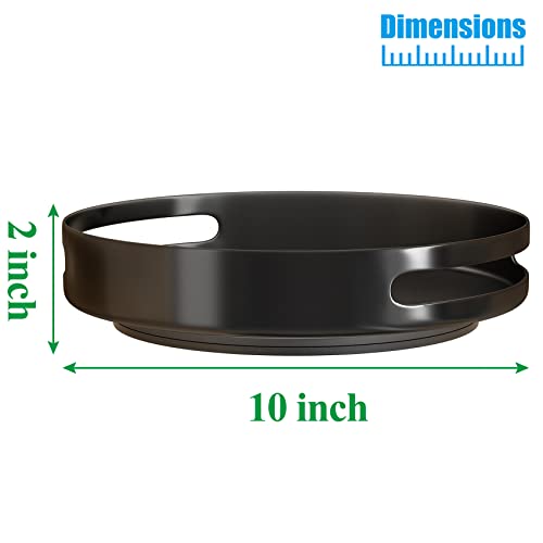 Lazy Susan Metal Revolving Spice Rack - 10 Inch Kitchen Organizers And Storage For Counter Refrigerator Pantry Cabinet Cupboard Turntable, Black #TOP5