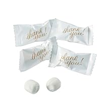Fun Express Thank You Mints Individually Wrapped Bulk 108 Count - Premium Butter Mints for Wedding Favors, Bridal Shower Gifts & Party Favors | Gold Script Design for Guests