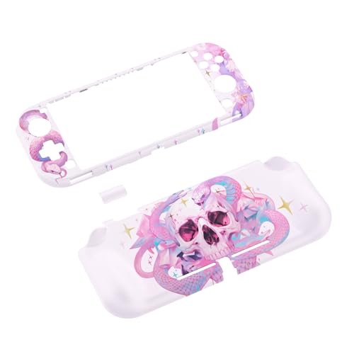 PlayVital ZealProtect Nintendo Switch Lite�ɑΉ��p�ی�V�F��(�p�^���f�U�C��)�ASwitch Lite�ɑΉ��p�l�ԍH�w�Ɋ�Â����f�U�C�������n�[�h�V�F���A�O���X�X�N���[���t�B�������X���b�g�J�o�[���{�^���L���b�v�͕t