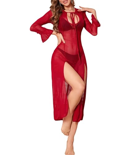 Chemise de nuit fendue manches longues : élégance et confort nocturne