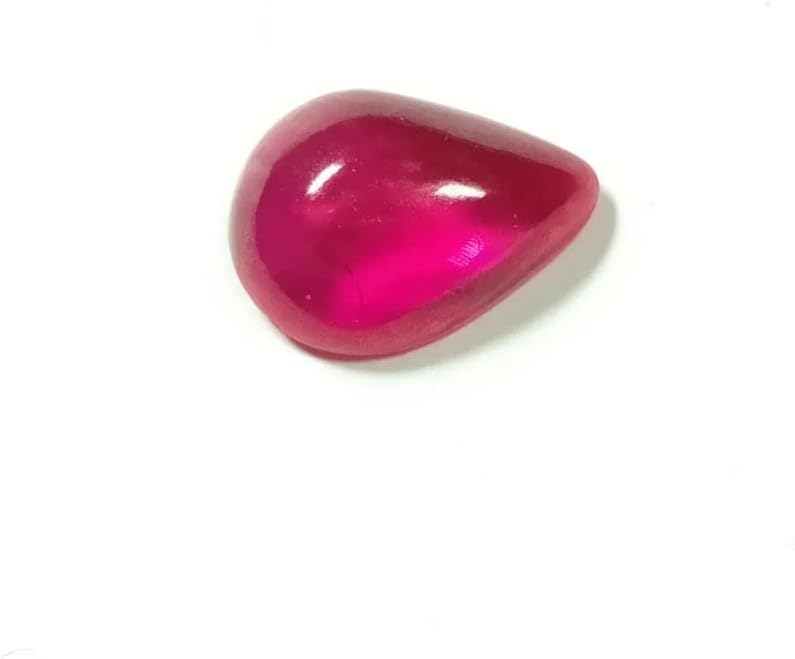 Miniatura 6 de Piedra natal suelta de rubí birmano, piedra natal de pera cabujón curativa, piedra suelta de 0.197 x 0.315 in, rojo natural para hacer anillo,
