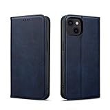 Rssviss iPhone 14 用 ケース 手帳型 iPhone 14 用 手帳型 ケース カバー アイフォン14 用 スマホケース マグネット式 カード収納 スタンド機能 通話穴付き 6.1インチ適応 W1 ダークブルー