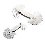 MUCKLILY 2pcs Stainless Steel Radius Gauge Convex Concave Arc Measuring Tool High Hardness Die Maker Precision for Industrial Use