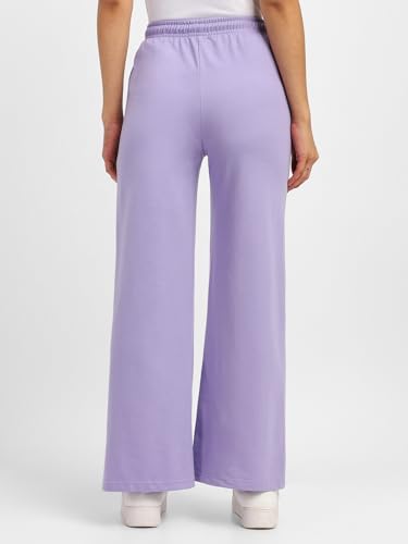 Image of JUNEBERRY Wide Leg Track Pants for Women & Girls (Pure Cotton, Bootcut, Regular Fit, High Rise Trouser, Drawstring, Available in Black, Brown, Navy, Olive Green, Lilac, Beige)