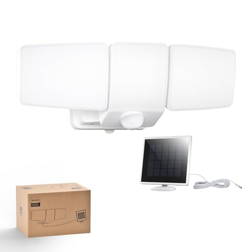 Philips 3600LM Solar Security Lights, 5000K waterproof Dimmable LED Motion