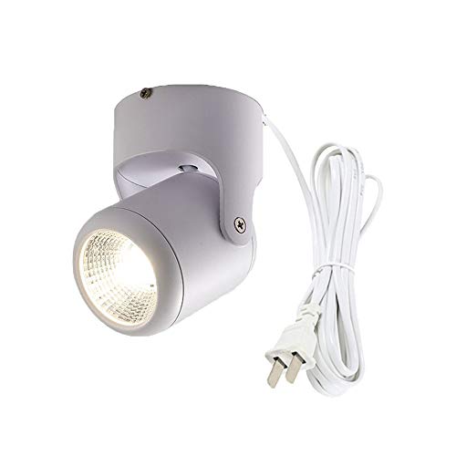 ANYE High Accent Uplight 9W LED Spotlight 3000K Warm Light Decorative Light Adjustable White Body 5.9ft Cord for Loft Gallery Exhibition