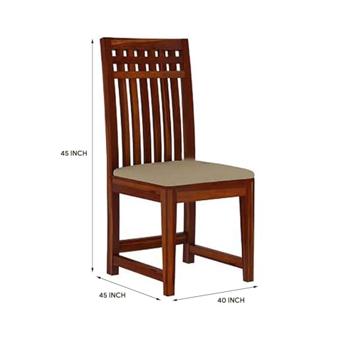 Image of Solid Sheesham Wood Dining Table Set with Chairs | Brown Modern Decorative Dining Set for Home /Office /Dining Room /Hotels | Honey Finish, 4 Seater