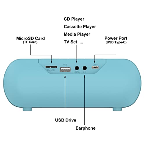 Music Digitizer Recorder Audio to MP3 Converter Capture Recording Portable Speaker with Bluetooth & 3.5mm LINE Input - Image 6