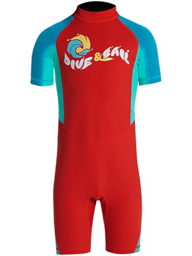 Youth Boys Girls One-Piece Quick Dry Full Body Rash Guard Swimsuit UPF 50+ UV Sun Protective Sunsuit Swimwear