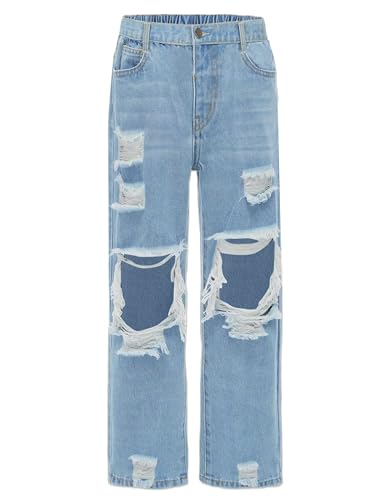 EXARUS Girls Jeans Pants Wide Leg/Flare/Skinny Denim Pant with Pockets