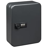 Burg-Wächter Schlüsselbox abschließbar mit Zahlencode, 20 nummerierte Haken, Stahlblech, KC 20 C, Mattschwarz