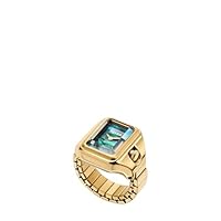 Fossil Women's Raquel Two-Hand Stainless Steel Ring Watch, ES5411, Gold/Black MOP, 14 mm