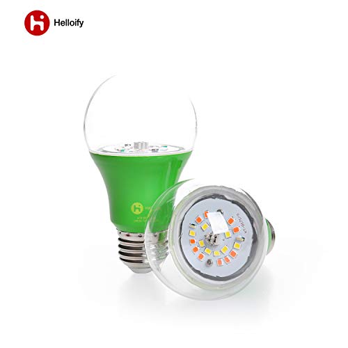 Helloify A19 Led Plant Grow Light Bulb, 9W, Equivalent 100W, Diy Horticulture & Indoor Gardening, Growing Light For Indoor Plants, Flowers, Greenhouse, 2 Count, White And Red Spectrum(Pink) #TOP4