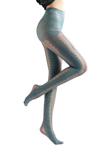 Image of Sahabowi Women Tights, Sheer High Waist Pantyhose, Vintage Control Top Stockings, Siwa7