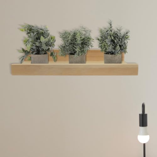Estante de pared de madera caqui minkissy decorativo premium 5