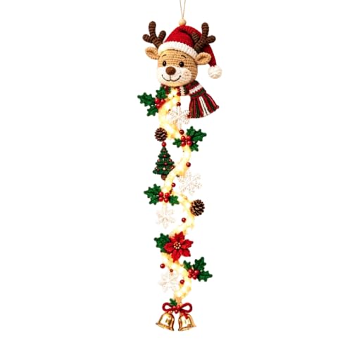 Christmas Hanging Decorations with Light Crochet Santa LED Hanging Ornament - image 1