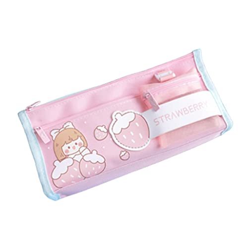 Casse à crayons Big Capacité Toile Crayon Pochette Mignon Dessin animé pour Elementary High School Office Etudiants Filles (Color : C) Cover