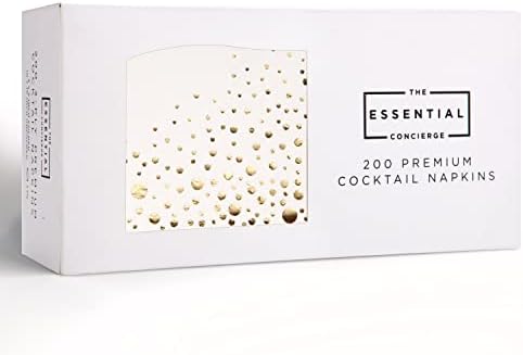 Premium 3 Ply Paper Cocktail Napkins Gold 24cm*24cm- 20 Pc