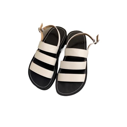 Womens Sandals Fashion thick-soled sandals for women for summer wear, exquisite new all-match French fairy-style beach flat shoes