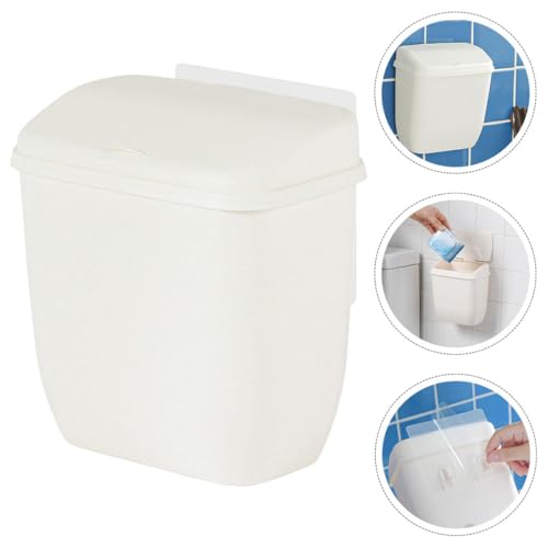 Caneca de basura pequeña para colgar en pared blanca miniatura 5