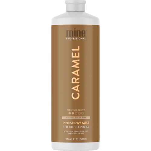 MineTan Professional Spray Tan Solution - Caramel, Dark Fake Tanning Mist