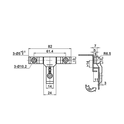 Charnière boîtier commande commutateur T alliage zinc coffret - 4