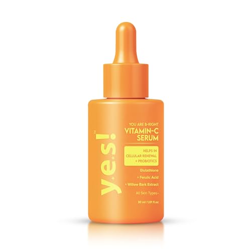 Image of Yes! Skincare You are B-RIGHT Vitamin C Serum with Korean Actives, Glutathione & Ferulic Acid | Brightens & Evens Skin Tone | Paraben & Mineral-Oil Free Korean Skincare For All Skin Types, 30g