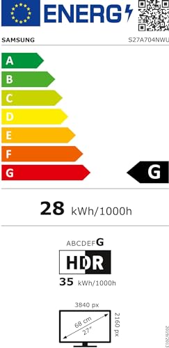 Samsung LS27A704NWU écran Plat de PC 68,6 cm (27") 3840 x 2160 Pixels 4K Ultra HD LCD Noir