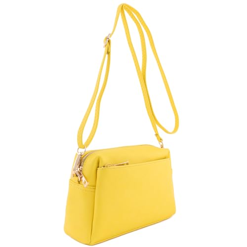 Image of FashionPuzzle Triple Zip Small Crossbody Bag
