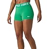 Nike Women's Pro 3" Training Shorts (US, Alpha, Small, Regular, Regular, Stadium Green/White)