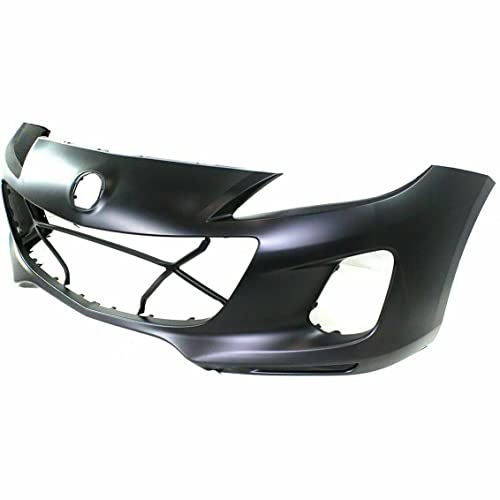 Image of FitParts Compatible with Mazda 3 2012-2013 Front Bumper Cover | Primed, With Fog Light Holes, Without Parking Sensor Holes, Sedan /Hatchback, GT GX GS Hatchback, OEM BGV450031EBB, MA1000235