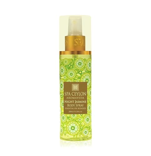 SPA CEYLON Night Jasmine Body Spray Natural Fragrance Mist with Pure Jasmine Essential Oil Floral Scent for Women Vegan & Cruelty-Free 200ml