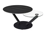 Table basse modulable Verre trempé, Céramique Transparent, Noir