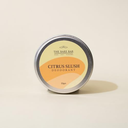Image of The Bare Bar Citrus Slush Deodorant - 20 gm | Citrus Fragrance| Odor & Sweat Control | Gentle, Natural formula and Chemical free| Good for all skin types | Travel Mini Size Solid Deodorant for Men & Women