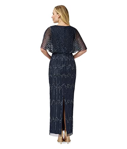 Image of Adrianna Papell Long Beaded Blouson Mother of the Bride Gown