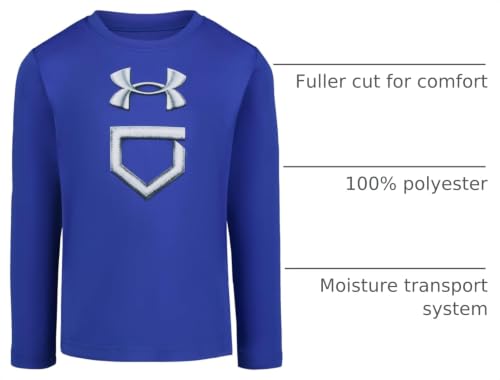 Image of Under Armour Boys' Long Sleeve Logo Graphic T-Shirt, Lightweight & Breathable, Relaxed Fit