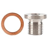 BOROCO O2-Sauerstoffsensor Nut Bung,Lambdasonde M12 1,25 mm Sauerstoff O2 Lambdasonde Blindstopfen Kappe Bang Motorräder Autos Zubehör
