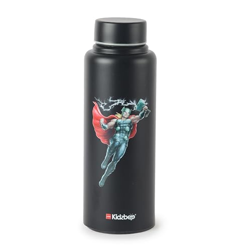 Image of CELLO Kidzbee Vortex Single Wall Steel Water Bottle For Kids 700 ml | 3D Touch & Feel Thor Design, Fridge Safe Spill Proof & Leak Proof Stainless Steel Water Bottle For School Kids, Travel & Picnic