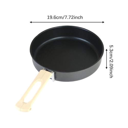 Camping Frying Pan Outdoor Cooking Flat Griddle Pan Multifunctional Reusable Folding Handle Nonstick Skillet for RV Barbecue, L Aluminum Alloy3