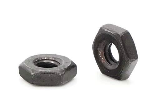 18-8 Stainless Steel Black Oxide Machine Screw Hex Nuts - #4/40 (1/4 Flats x 3/32 Thick) - Qty 100