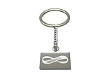 Silver Toned Etched Mathematical Infinity Google Googol Symbol Pendant Keychain