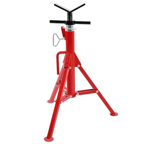 KUAFU V-Head Pipe Jack Stand Adjustable Height 28"-52" Folding Pipe Stand 2500 lbs Load Capacity Portable Steel Stability Stand