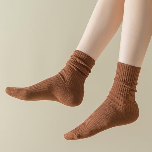 Image of ANYANIME 8 Pairs of Crew Socks for Women Soft Cotton Socks Comfortable And Breathable Cute Socks